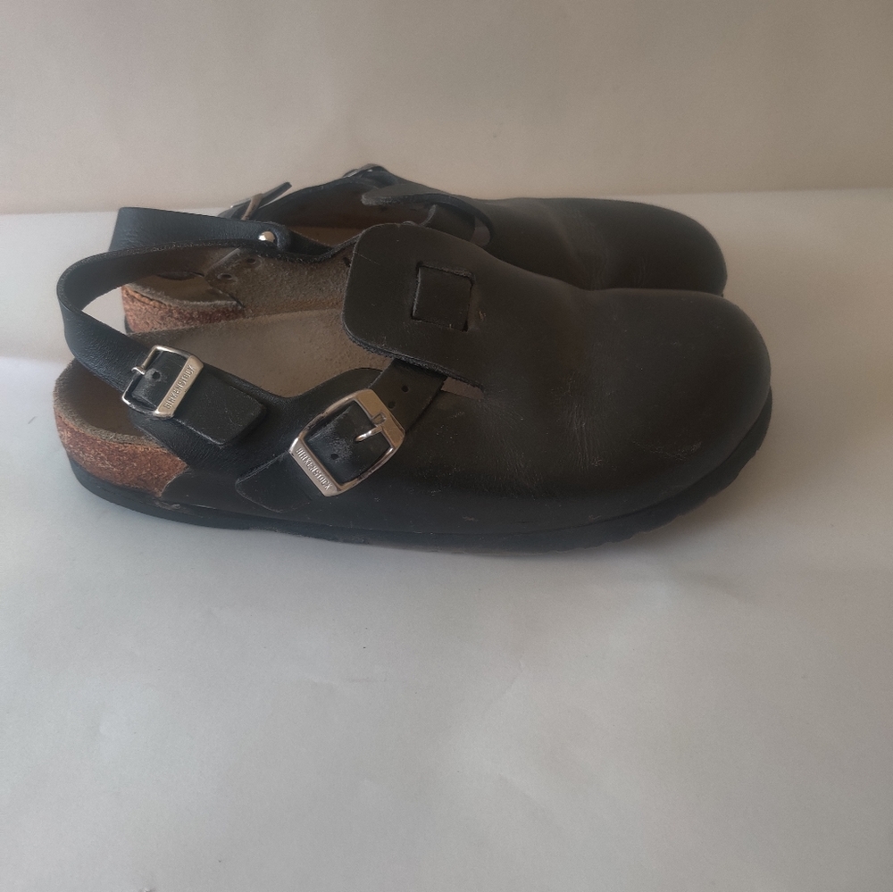Birkenstock Women's  Sandals Paris Bonn Black Leather Slingback Clogs sz 7